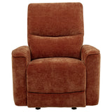 Navarro Chenille Upholstered Glider Recliner, Burnt Orange