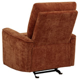 Navarro Chenille Upholstered Glider Recliner, Burnt Orange