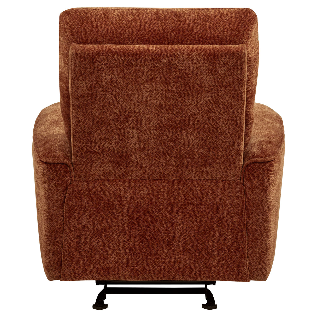 Navarro Chenille Upholstered Glider Recliner, Burnt Orange