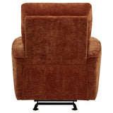 Navarro Chenille Upholstered Glider Recliner, Burnt Orange