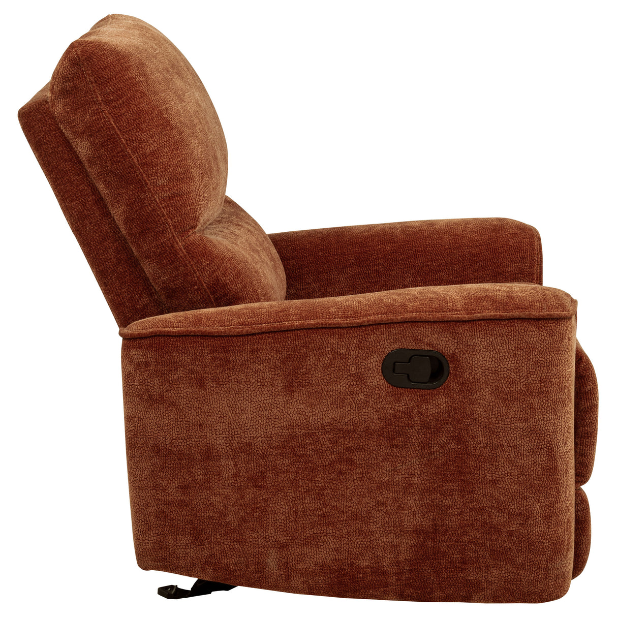 Navarro Chenille Upholstered Glider Recliner, Burnt Orange