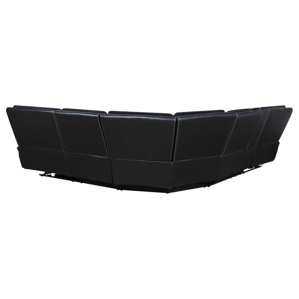 Hewitt Leather Dual Power Reclining Sectional Sofa, Black