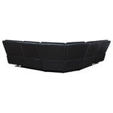Hewitt Leather Dual Power Reclining Sectional Sofa, Black