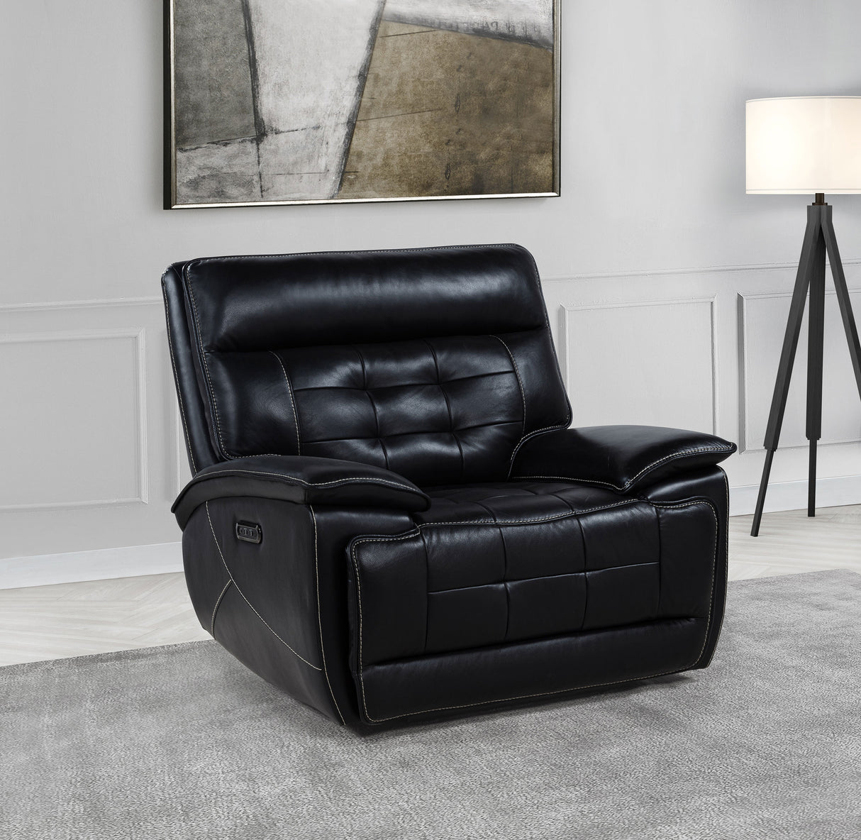 Hewitt Leather Upholstered Dual Power Recliner Chair