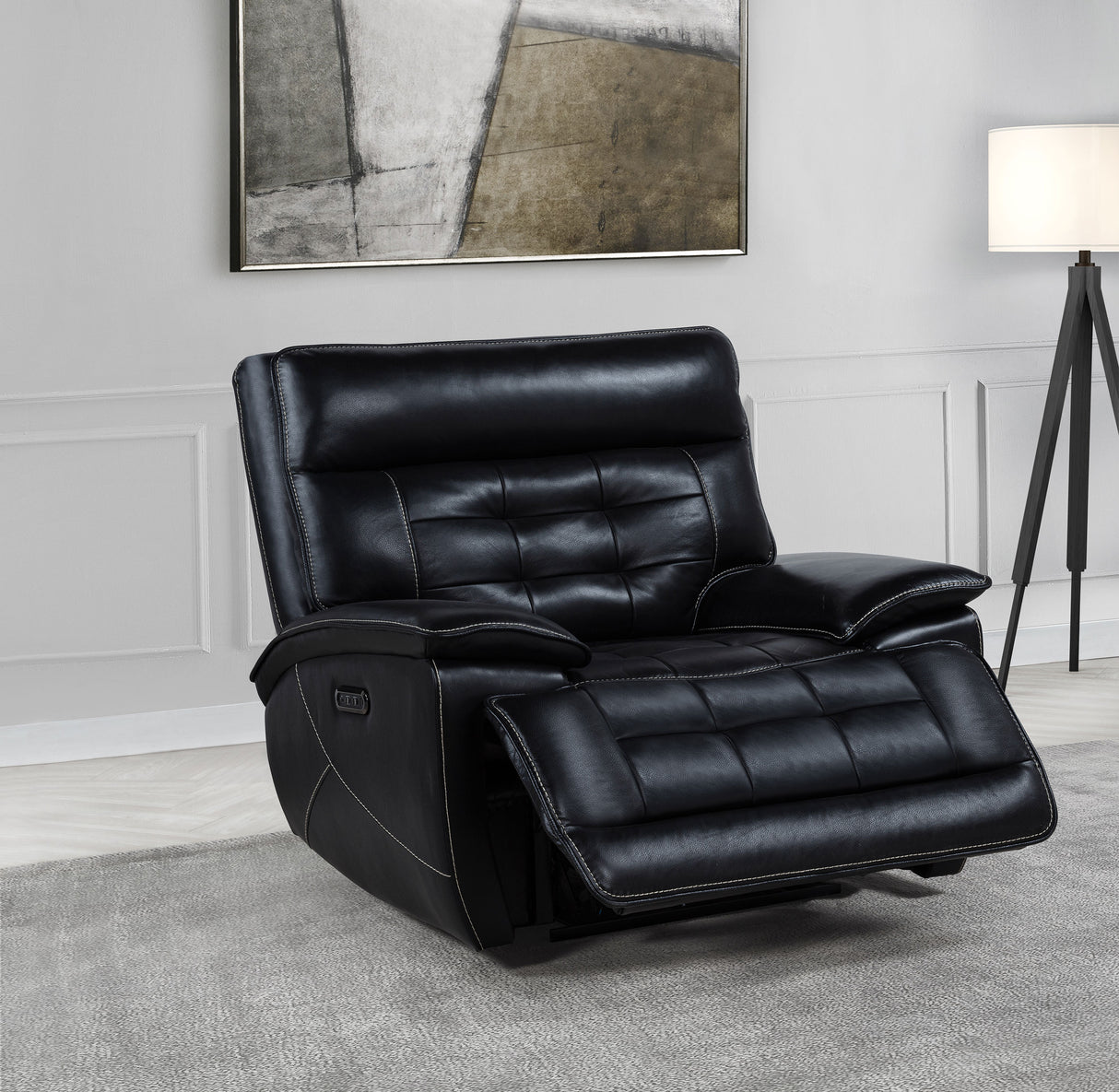 Hewitt Leather Upholstered Dual Power Recliner Chair