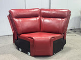 Red Leatherette Power Reclining Sectional, 3-Piece