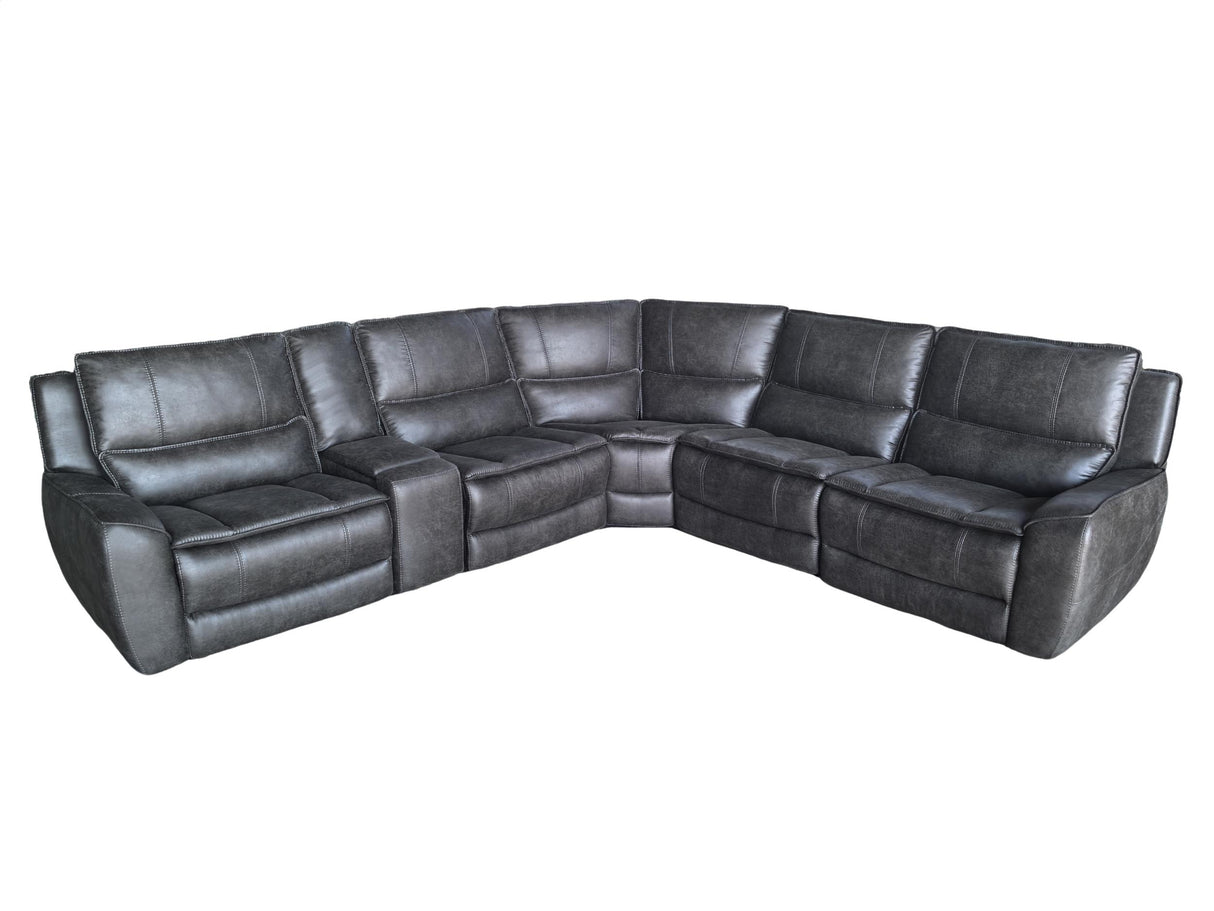 Armless Chair in Grey Microfiber - Modular Sectional Piece