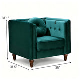 Chesterfield Accent Tufted Square Arm Side Chair