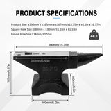 44 Lbs High Hardness Rugged Round Horn Anvil Blacksmith - Black