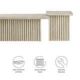 61 Inch Mid - Century Slat - Base Nesting Coffee Table Set - Coffee Tables available at Alpine Outlets in Denver