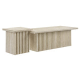 61 Inch Mid - Century Slat - Base Nesting Coffee Table Set - Coffee Tables available at Alpine Outlets in Denver