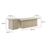 61 Inch Mid - Century Slat - Base Nesting Coffee Table Set - Coffee Tables available at Alpine Outlets in Denver