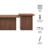 61 Inch Mid - Century Slat - Base Nesting Coffee Table Set - Coffee Tables available at Alpine Outlets in Denver