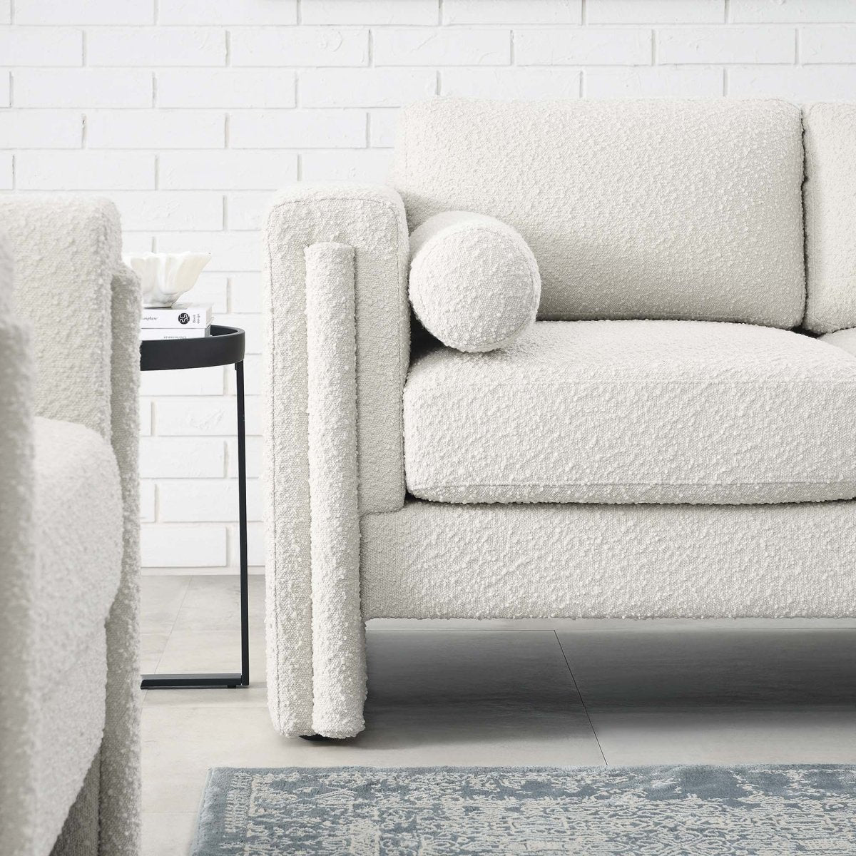 61 - Inch Visible Boucle Fabric Upholstered Loveseat - Loveseats available at Alpine Outlets in Denver