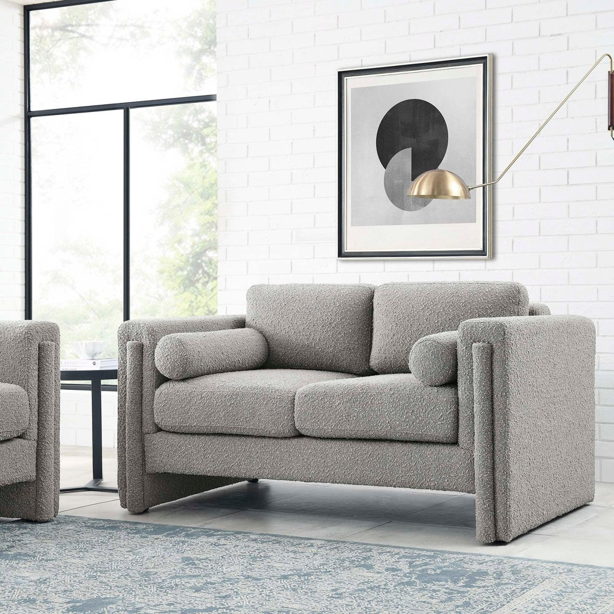 61 - Inch Visible Boucle Fabric Upholstered Loveseat - Loveseats available at Alpine Outlets in Denver