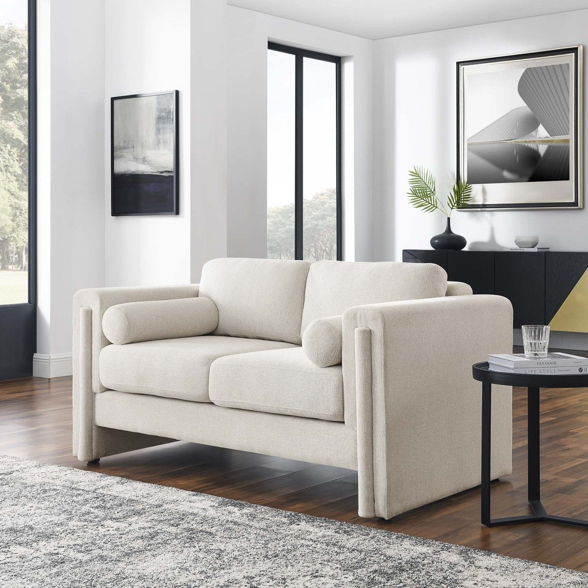 61 - Inch Visible Heathered Fabric Loveseat - Loveseats available at Alpine Outlets in Denver