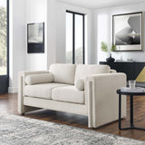 61 - Inch Visible Heathered Fabric Loveseat - Loveseats available at Alpine Outlets in Denver