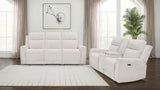 Kennett 2-Piece Chenille Power Reclining Sofa Set, Ivory