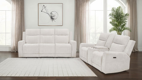 Kennett 2-Piece Chenille Power Reclining Sofa Set, Ivory