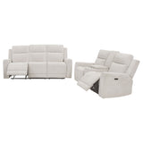 Kennett 2-Piece Chenille Power Reclining Sofa Set, Ivory