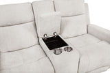 Kennett 2-Piece Chenille Power Reclining Sofa Set, Ivory