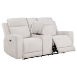 Kennett Chenille Power Reclining Loveseat in Ivory