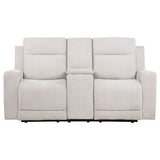 Kennett Chenille Power Reclining Loveseat in Ivory