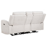 Kennett Chenille Power Reclining Loveseat in Ivory