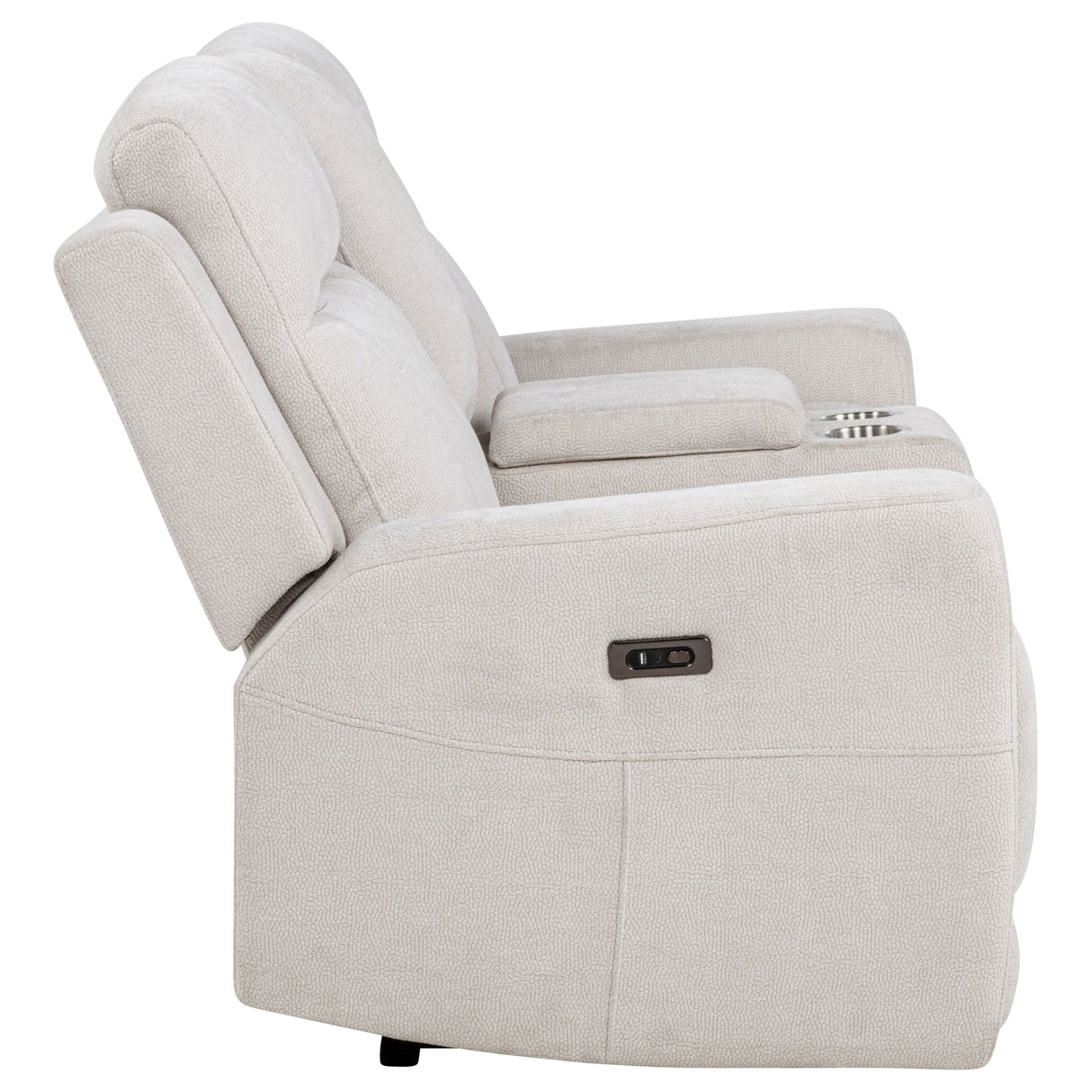 Kennett Chenille Power Reclining Loveseat in Ivory