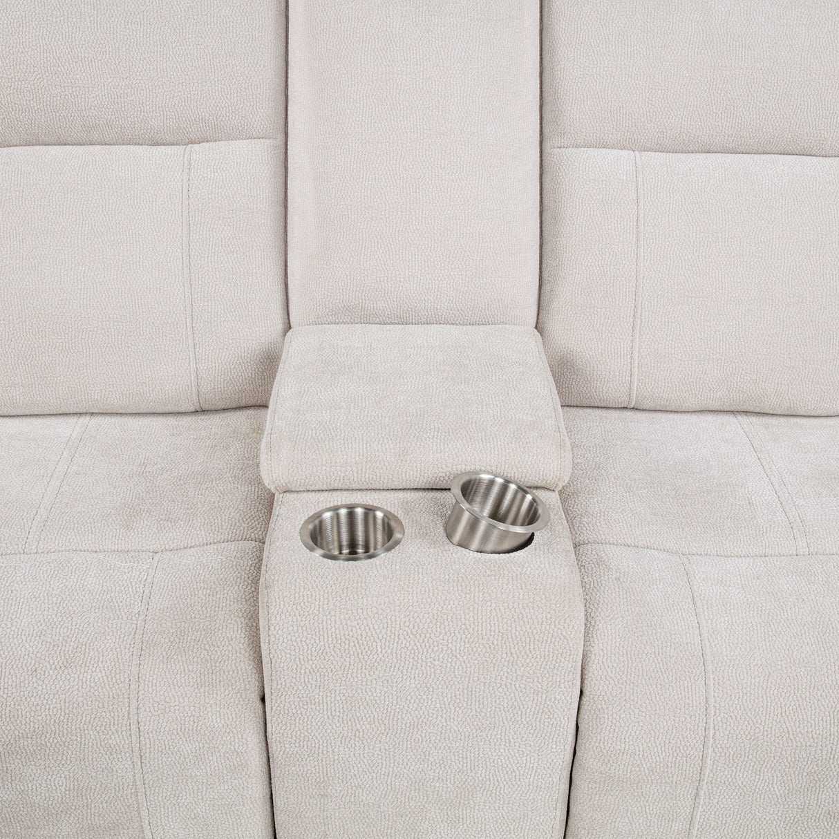 Kennett Chenille Power Reclining Loveseat in Ivory