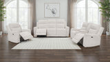 Kennett Chenille Power Reclining Loveseat in Ivory