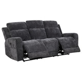 Kennett 2-Piece Chenille Power Reclining Sofa Set Dark Grey