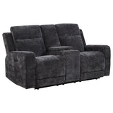 Kennett 2-Piece Chenille Power Reclining Sofa Set Dark Grey