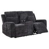 Kennett 2-Piece Chenille Power Reclining Sofa Set Dark Grey