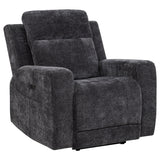 Kennett 3-Piece Chenille Power Reclining Sofa Set, Dark Grey
