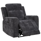 Kennett 3-Piece Chenille Power Reclining Sofa Set, Dark Grey