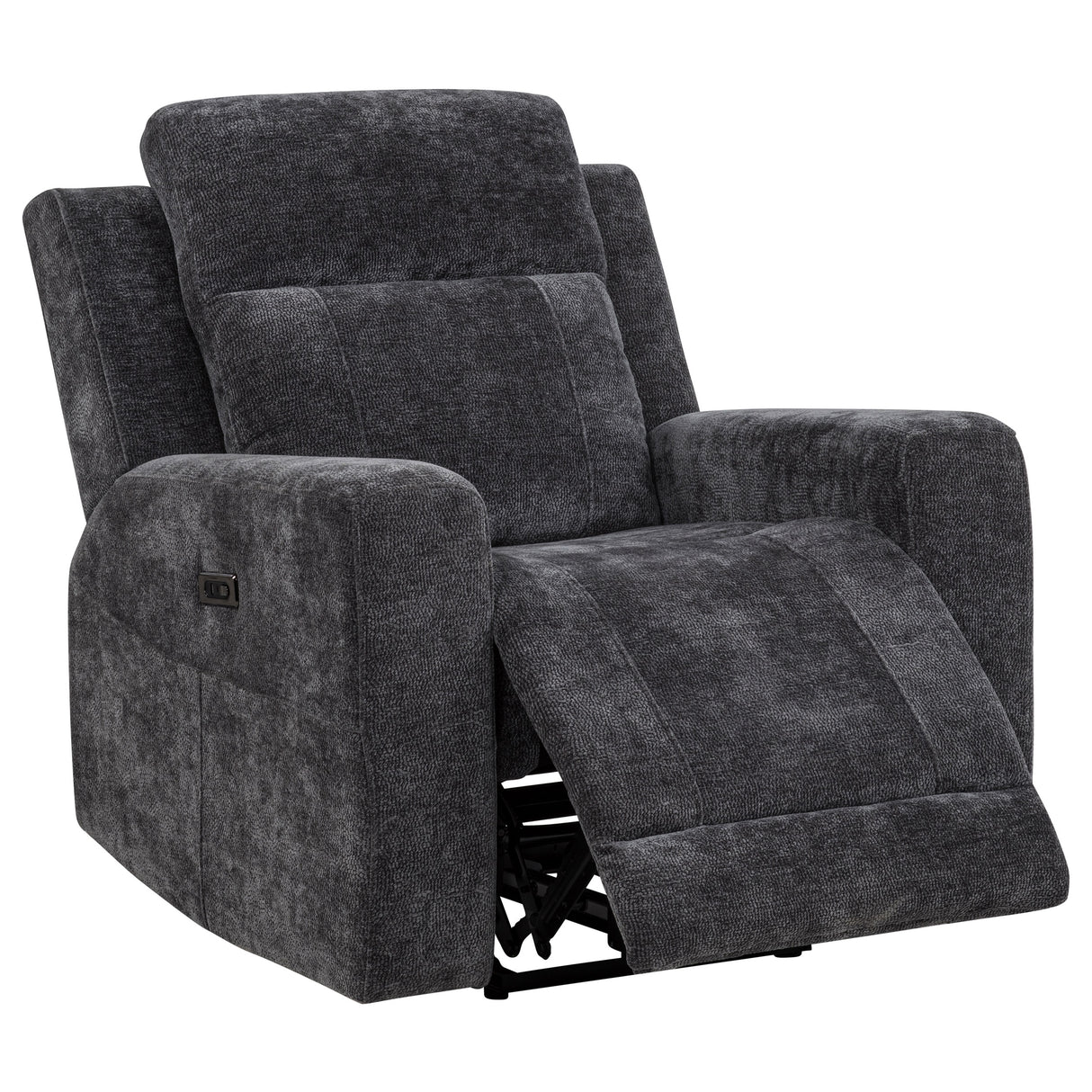 Kennett 3-Piece Chenille Power Reclining Sofa Set, Dark Grey