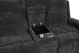 Kennett 3-Piece Chenille Power Reclining Sofa Set, Dark Grey
