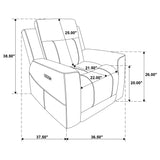 Kennett 3-Piece Chenille Power Reclining Sofa Set, Dark Grey