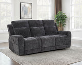 Kennett Chenille Power Reclining Sofa - Dark Grey
