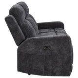 Kennett Chenille Power Reclining Sofa - Dark Grey