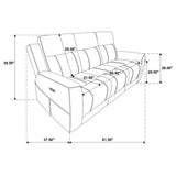 Kennett Chenille Power Reclining Sofa - Dark Grey