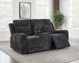 Kennett Chenille Power Reclining Loveseat in Dark Grey