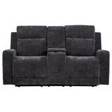 Kennett Chenille Power Reclining Loveseat in Dark Grey