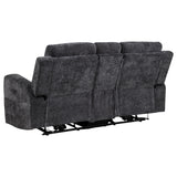 Kennett Chenille Power Reclining Loveseat in Dark Grey