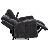 Kennett Chenille Power Reclining Loveseat in Dark Grey