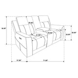 Kennett Chenille Power Reclining Loveseat in Dark Grey