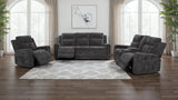 Kennett Chenille Power Reclining Loveseat in Dark Grey