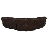 Sycamore Upholstered Power Reclining Sectional - Dark Brown