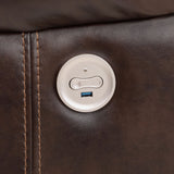Sycamore Upholstered Power Reclining Sectional - Dark Brown